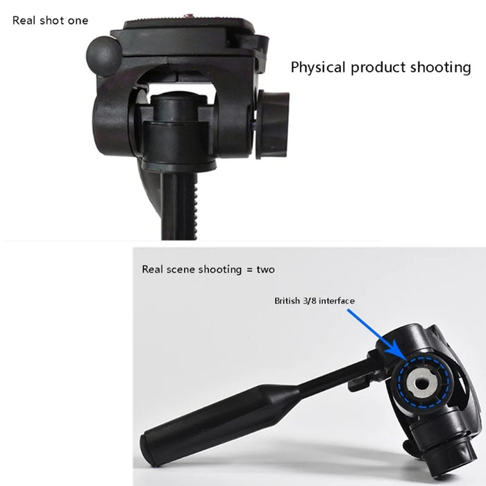 Q111 Adjustable Gimbal Panoramic Tripod Connector Quick Release Plate Camera Mobile Phone Mount with Plastic Handle - 4