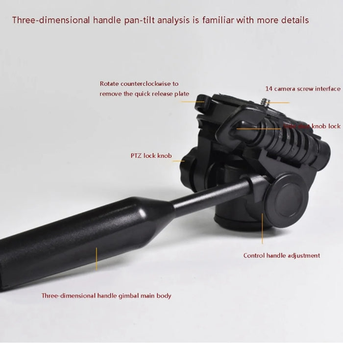 Q111 Adjustable Gimbal Panoramic Tripod Connector Quick Release Plate Camera Mobile Phone Mount with Plastic Handle - 6