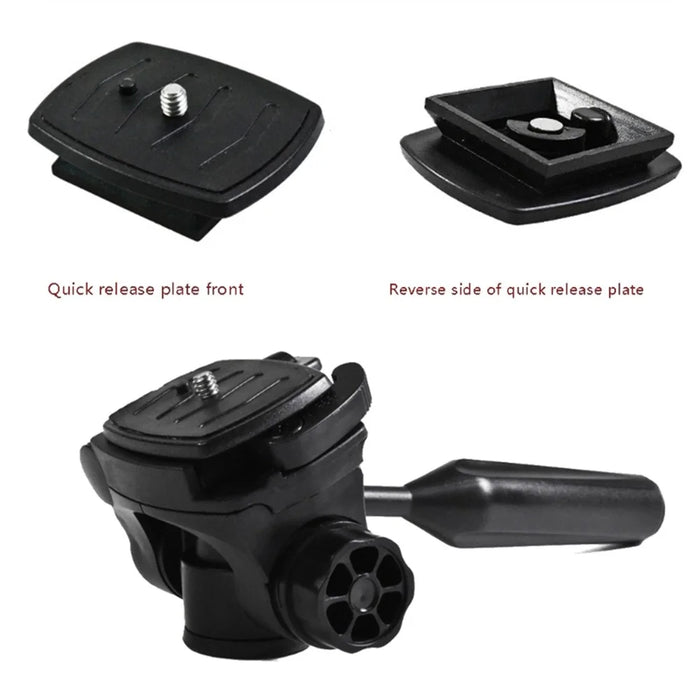Q111 Adjustable Gimbal Panoramic Tripod Connector Quick Release Plate Camera Mobile Phone Mount with Plastic Handle - 7