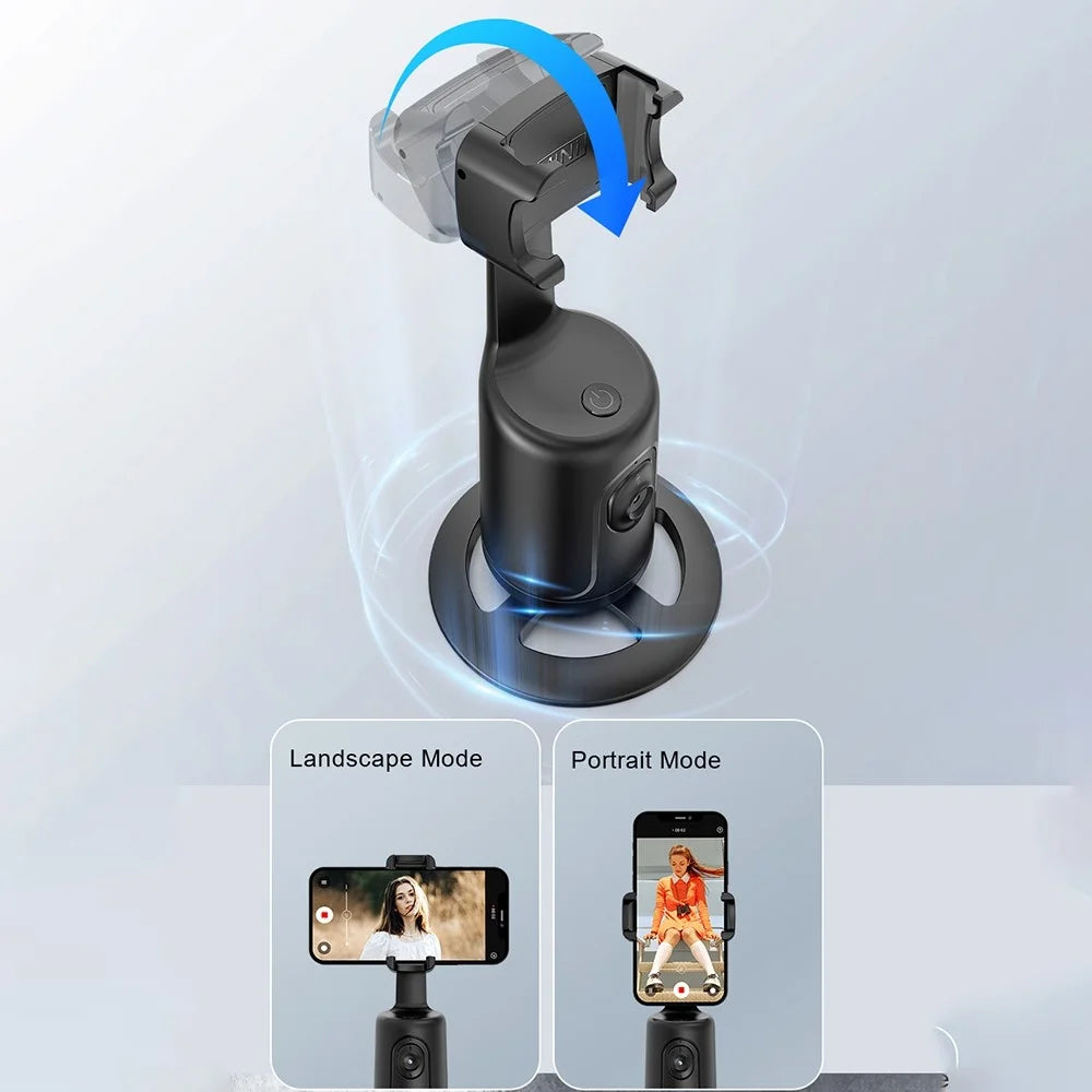 P01 Auto Face Tracking Tripod 360-Degree Rotation Phone Camera Mount Smart Shooting Phone Motion Tracking Holder for Live Vlog Streaming Video - Black - 6