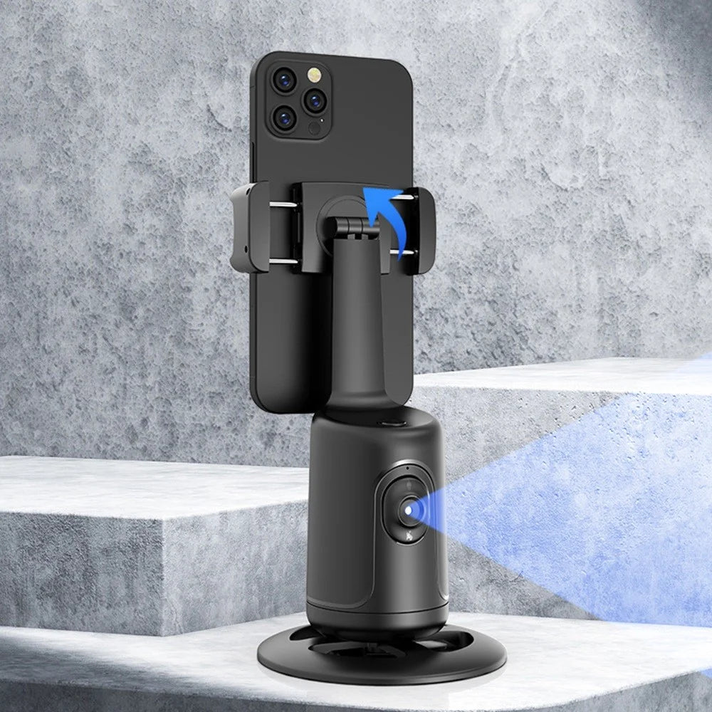 P01 Auto Face Tracking Tripod 360-Degree Rotation Phone Camera Mount Smart Shooting Phone Motion Tracking Holder for Live Vlog Streaming Video - Black - 7