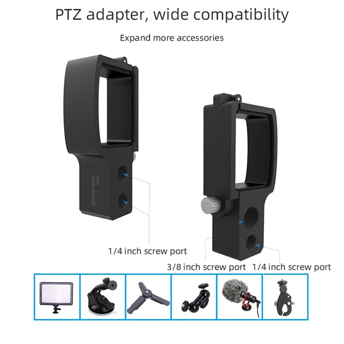 BRDRC DJI-5016 Selfie Stick for DJI OSMO Pocket 2 Handheld Gimbal Stabilizer Cable Phone Clip Module Extension Pole - Type C to Micro - 4