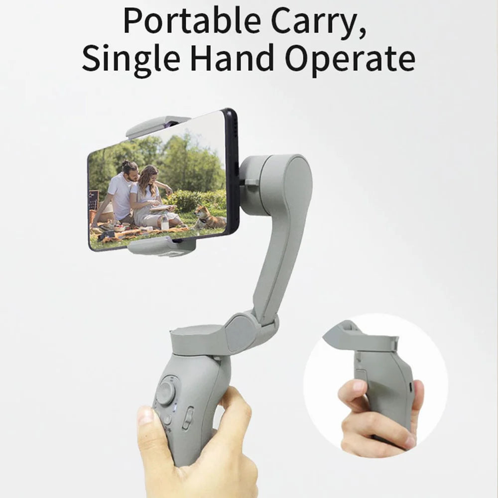 L7B Pro 3-Axis Gimbal Smartphone Stabilizer Foldable Tripod Stand Phone Gimbal with 360-Degree Face Tracking Function - Grey - 4
