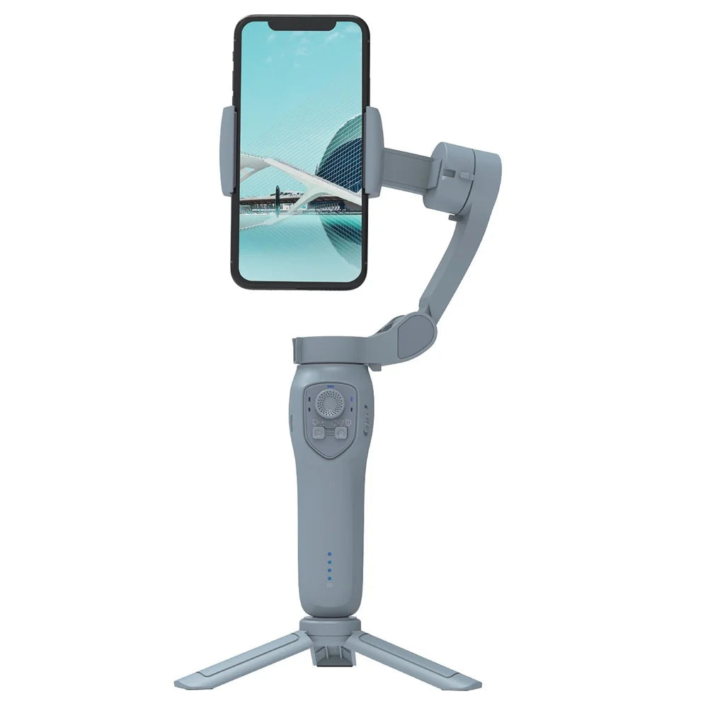 L7C Pro 3-Axis Folding Stabilizer Portable Cell Phone Gimbal Tripod Holder Support Wide Angle, Grey - 2