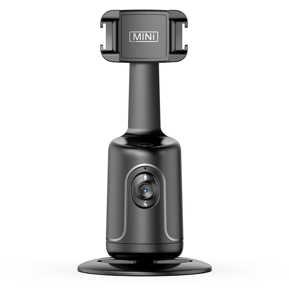 P01 pro 360-Degree Intelligent Tracking Gimbal Camera with Cold Shoe Portable Gimbal Stabilizer - Black - 1