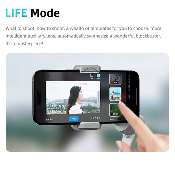 M01 Handheld Gimbal Stabilizer Anti-Shake 3-Axis Cell Phone Stabilizer with Fill Light, Face Follow Photography for Live Streaming - 5