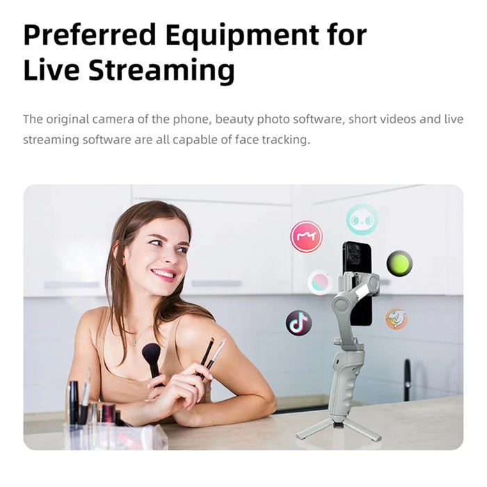 M01 Handheld Gimbal Stabilizer Anti-Shake 3-Axis Cell Phone Stabilizer with Fill Light, Face Follow Photography for Live Streaming - 6