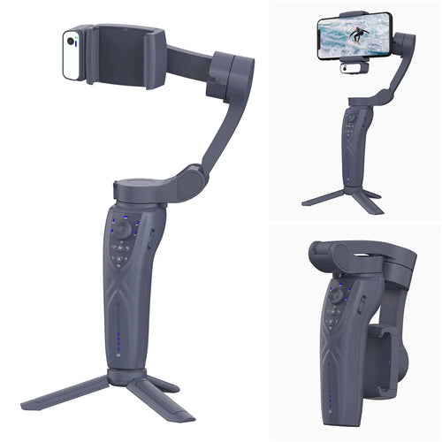 F12 Anti-shake Gimbal Phone Holder Live Streaming Stabilizer with AI Face Tracking Module + Fill Light - 1