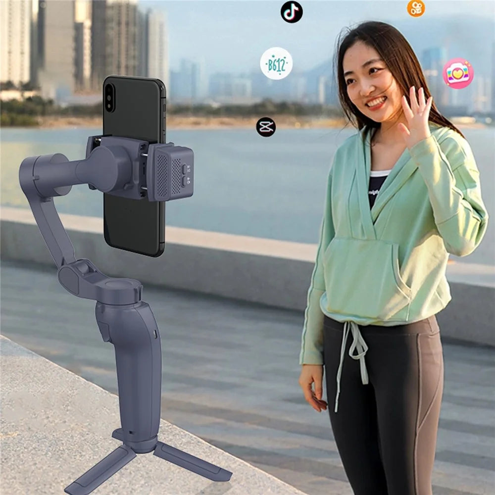 F12 Anti-shake Gimbal Phone Holder Live Streaming Stabilizer with AI Face Tracking Module + Fill Light - 5