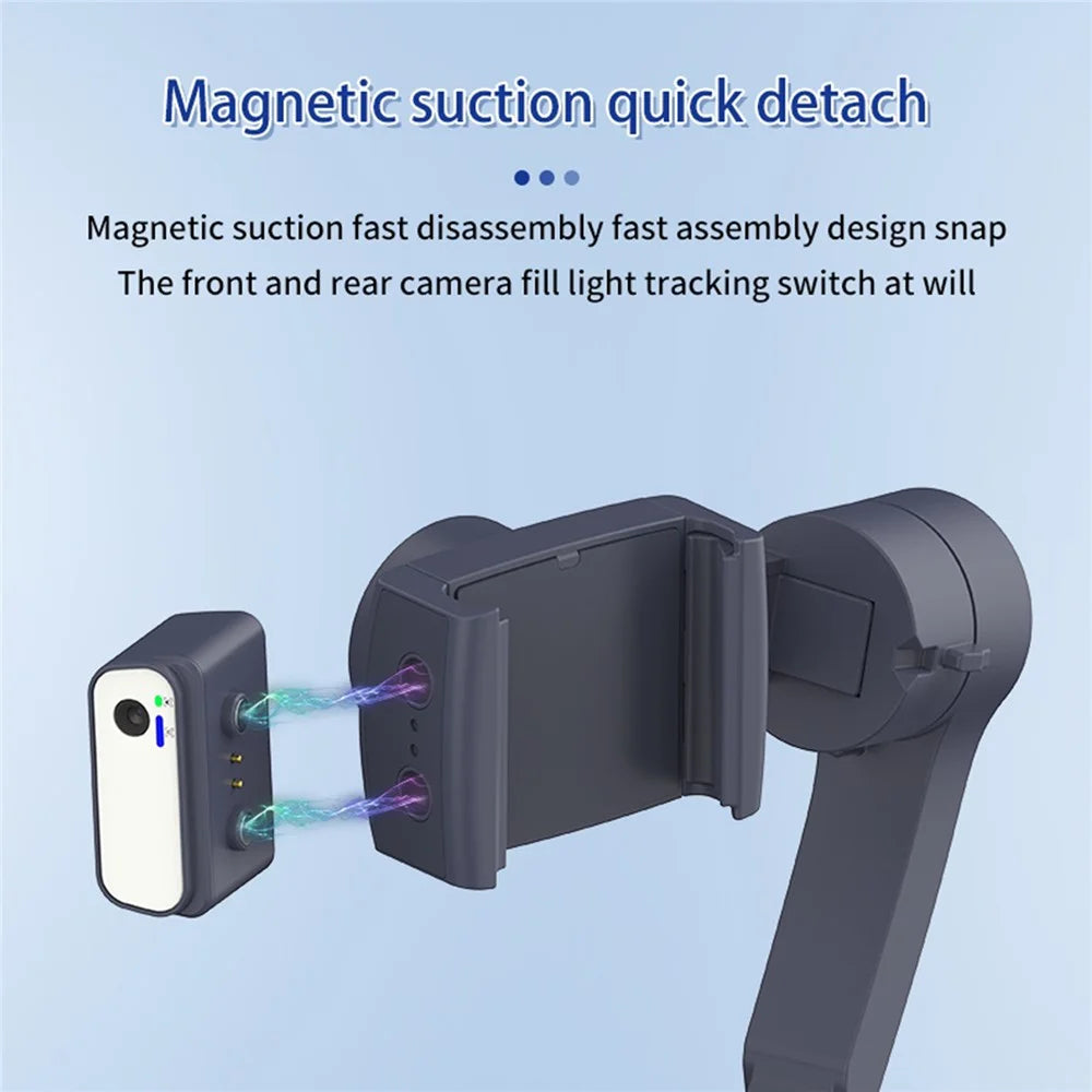 F12 Anti-shake Gimbal Phone Holder Live Streaming Stabilizer with AI Face Tracking Module + Fill Light - 7