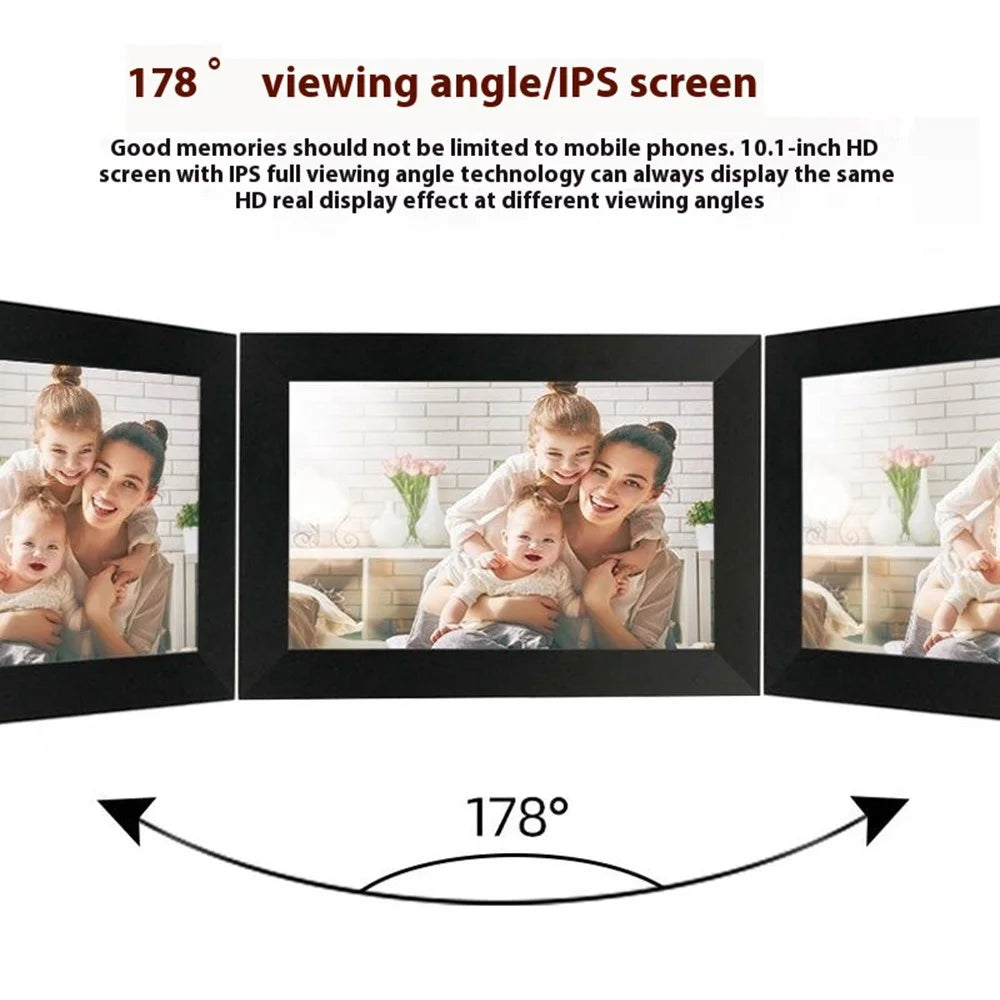 CSD01 10.1 Inch HD Touch Screen Smart Digital Photo Frame Android 6.0 WiFi Electronic Album - Black - 6