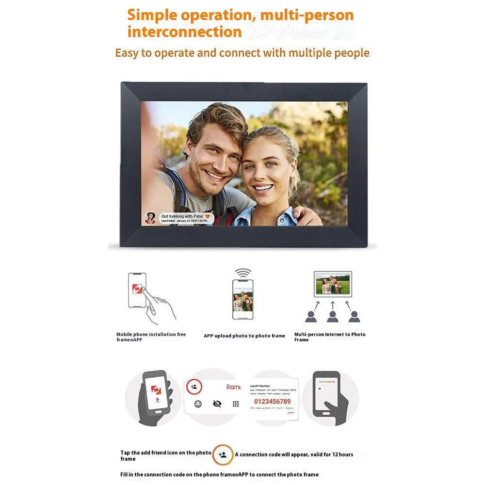 CSD01 10.1 Inch HD Touch Screen Smart Digital Photo Frame Android 6.0 WiFi Electronic Album - Black - 7