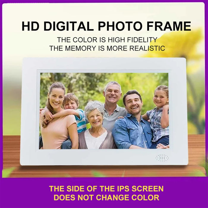 8 Inch Digital Photo Frame 1024x600 IPS Display Electronic Album with USB/SD Card Slot - White - 3