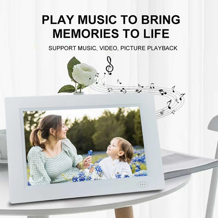 8 Inch Digital Photo Frame 1024x600 IPS Display Electronic Album with USB/SD Card Slot - White - 4