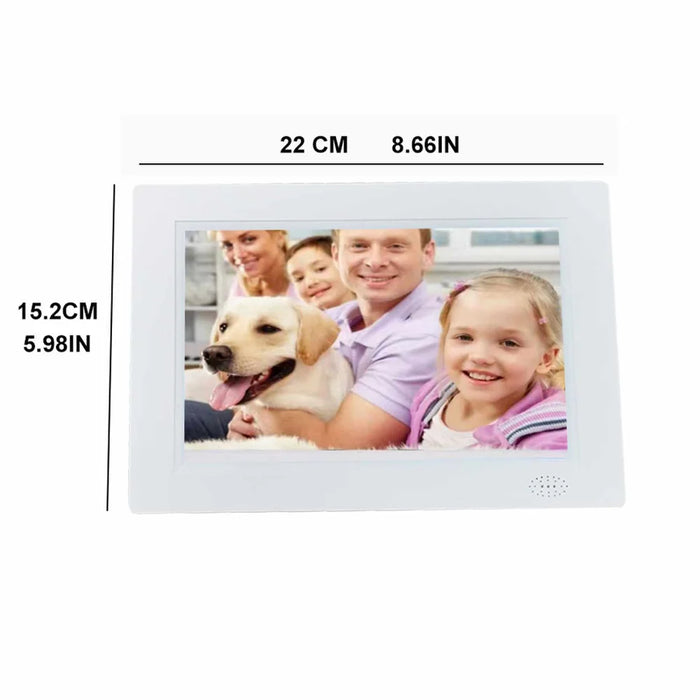 8 Inch Digital Photo Frame 1024x600 IPS Display Electronic Album with USB/SD Card Slot - White - 6