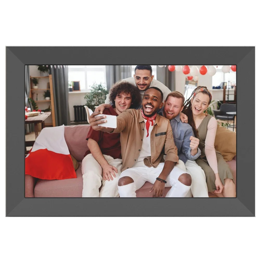 HY1001 1+32GB Smart WiFi Digital Photo Frame 10.1 Inch HD Touch Screen App Control, EU Plug - Black - 1