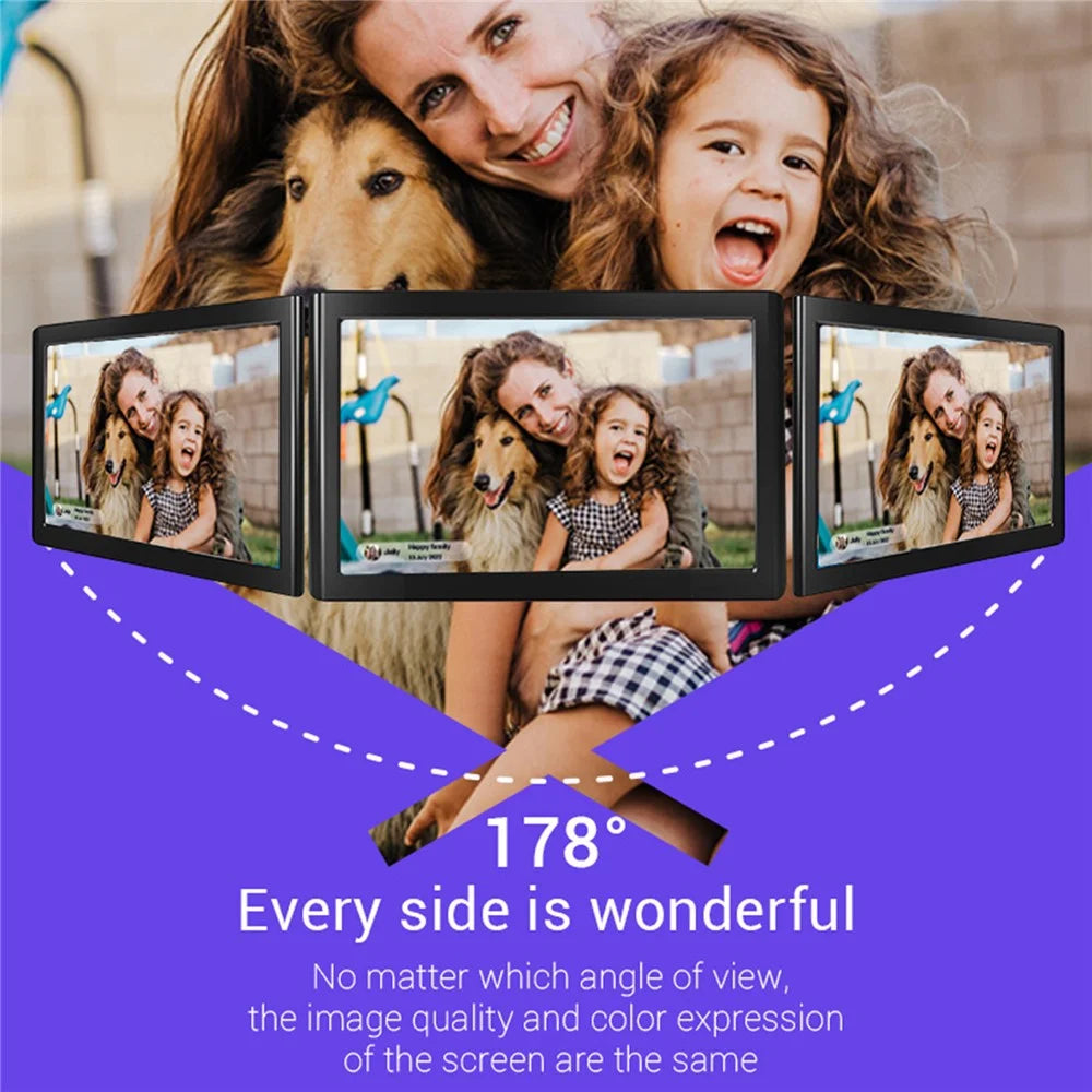 HY1001 1+32GB Smart WiFi Digital Photo Frame 10.1 Inch HD Touch Screen App Control, EU Plug - Black - 3