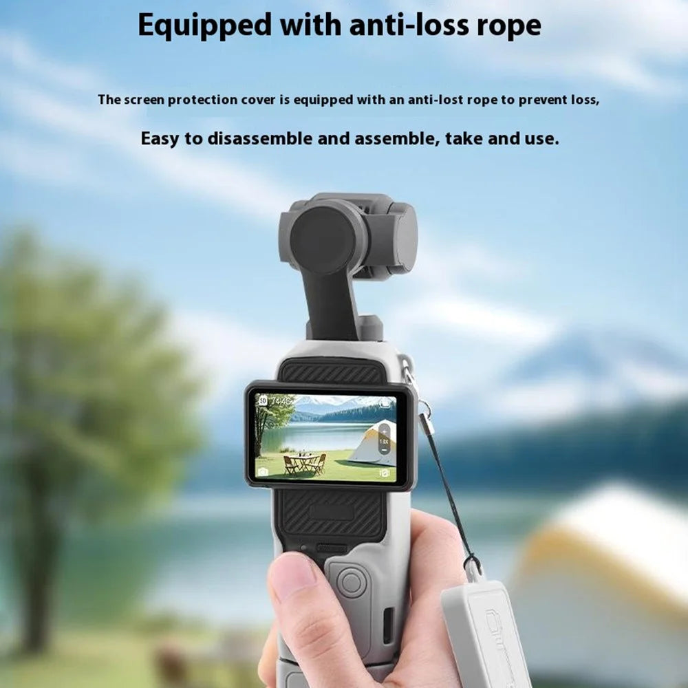 BRDRC For DJI Osmo Pocket 3 Silicone Case Set Lens Cover and Screen Cover Accessories - Grey - 3