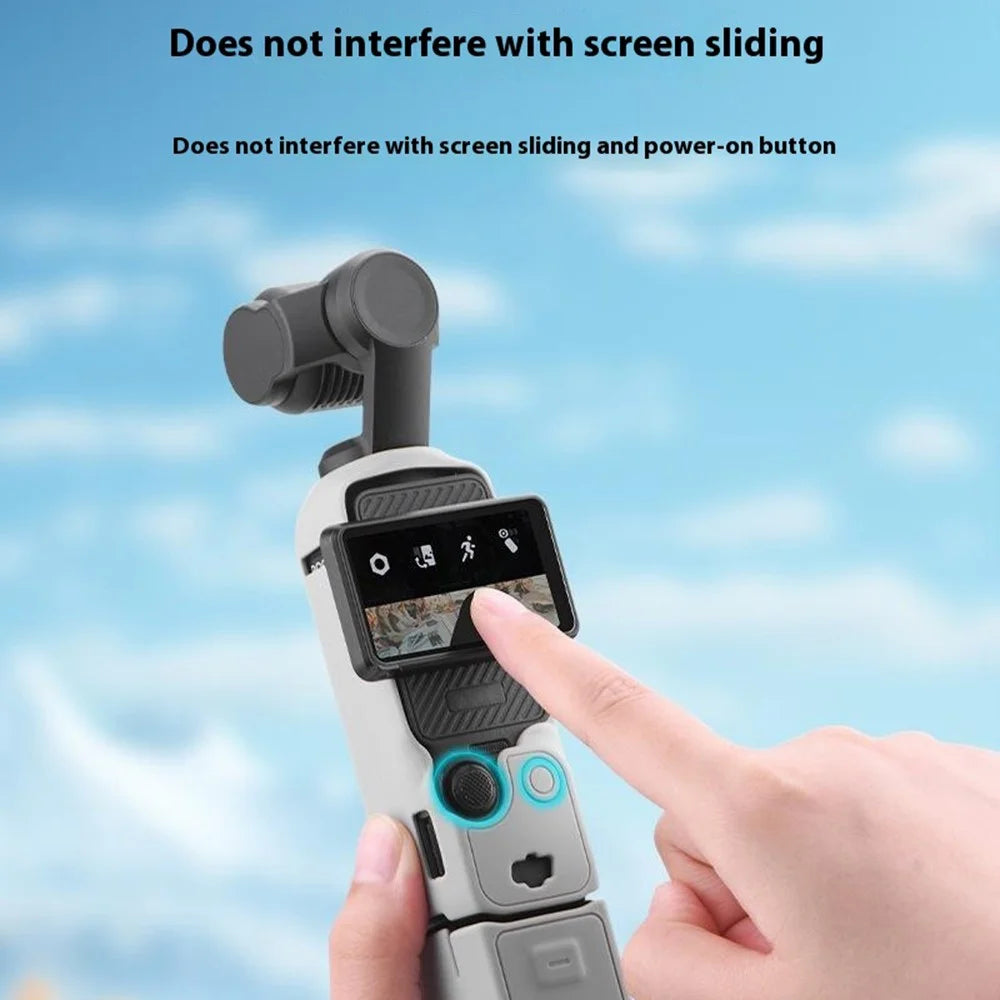 BRDRC For DJI Osmo Pocket 3 Silicone Case Set Lens Cover and Screen Cover Accessories - Grey - 4
