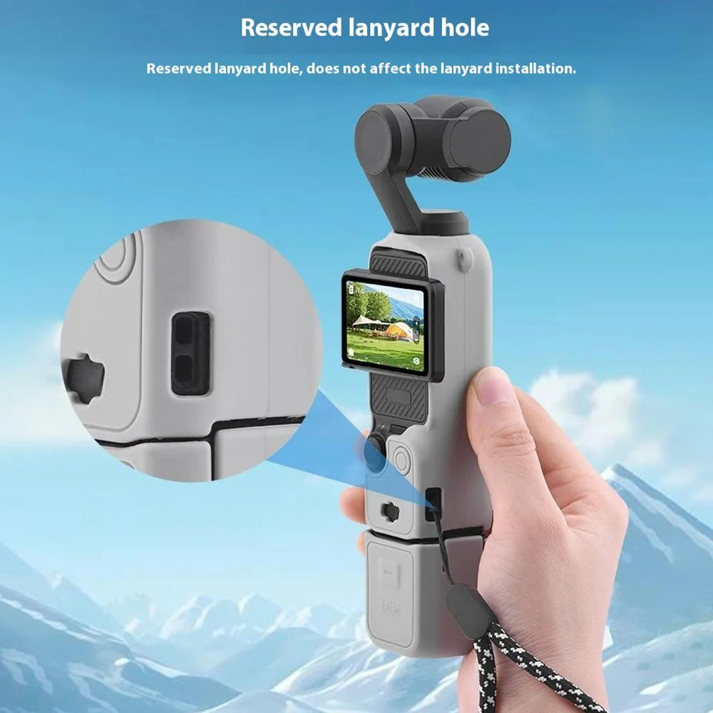 BRDRC For DJI Osmo Pocket 3 Silicone Case Set Lens Cover and Screen Cover Accessories - Grey - 5