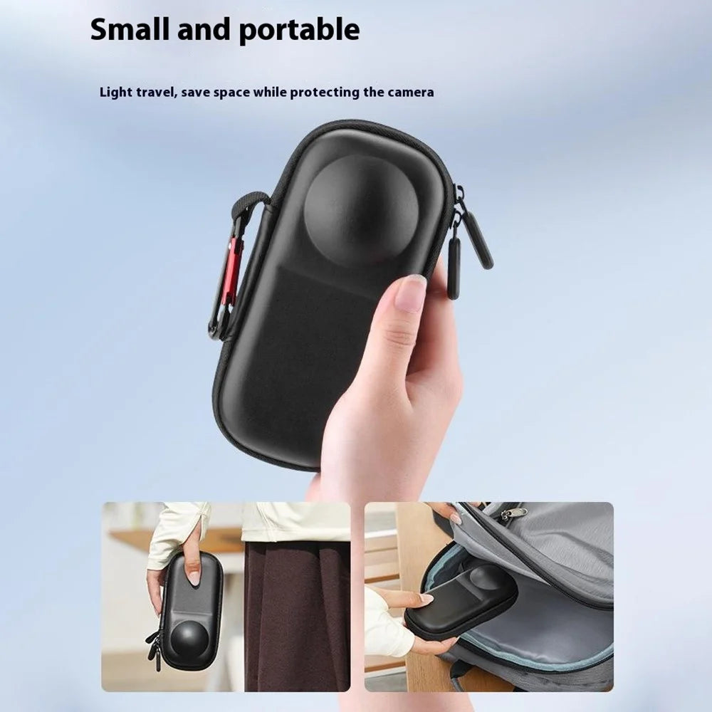 BRDRC For Insta360 X5 / Insta360 X4 Action Camera Drop-Proof Storage Case Portable Protective Bag, Support Lens Cover - PU Material - 6