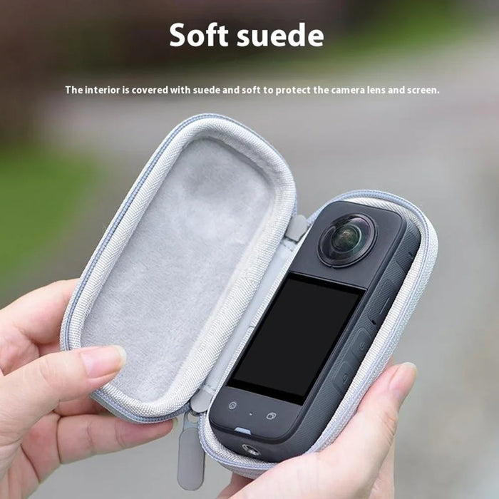 BRDRC For Insta360 X3 / One X2 / One X Action Camera Storage Case PU Protective Bag - Black - 3