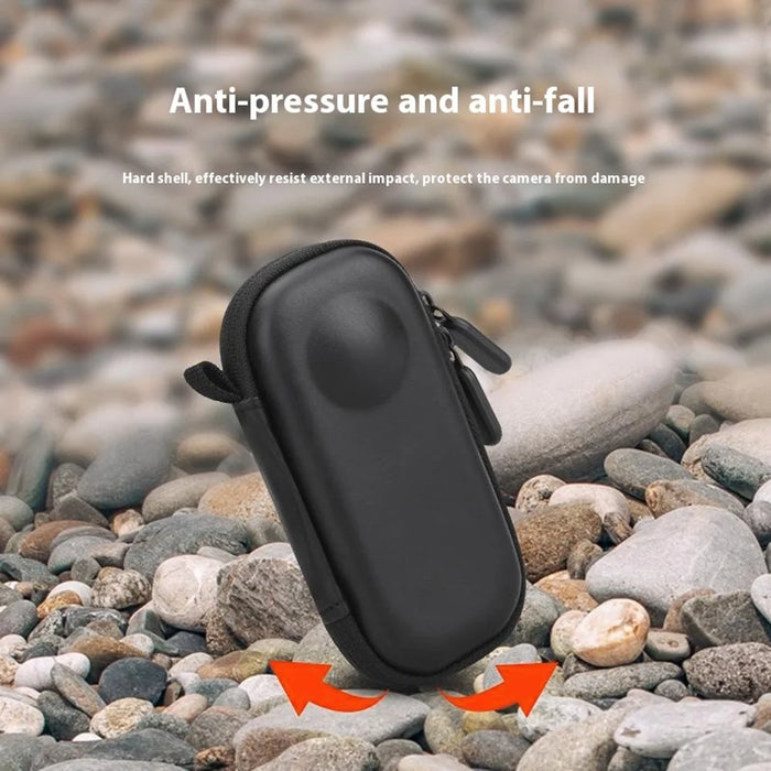 BRDRC For Insta360 X3 / One X2 / One X Action Camera Storage Case PU Protective Bag - Black - 5
