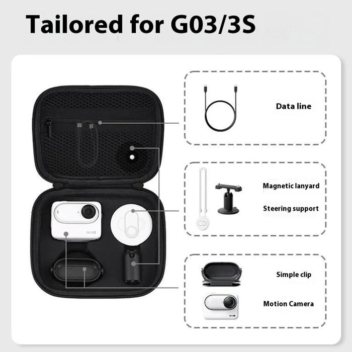 FLYMILE For Insta360 GO 3S / GO 3 Storage Case Camera and Accessories Carrying Bag - Nylon Material - 5
