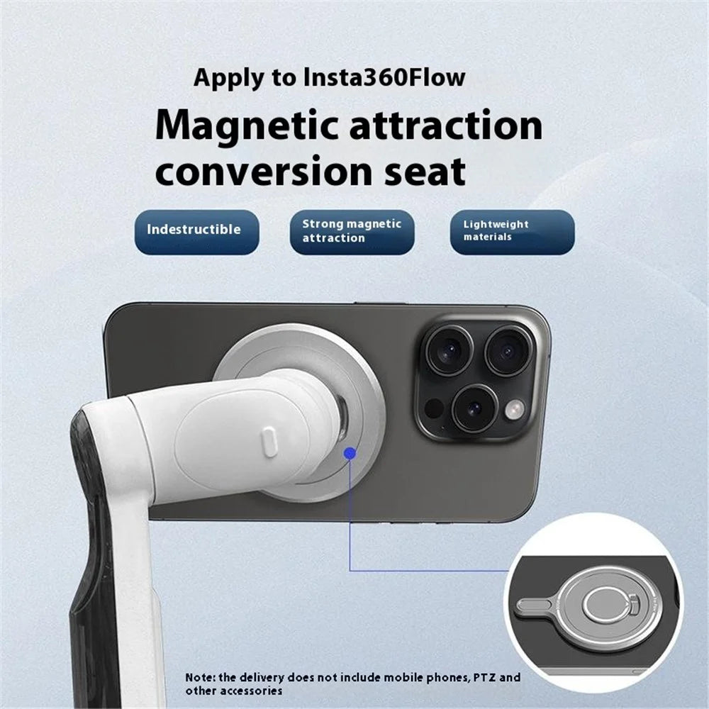 BRDRC For Insta360 Flow Handle Gimbal Magnetic Phone Bracket Magnetic Case Adapter - 2