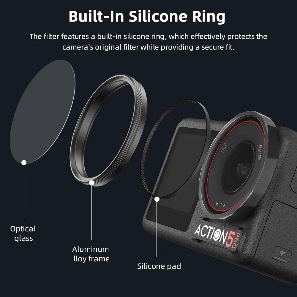 BRDRC CPL+ND16+ND32+ND64 Filter Kit for DJI Osmo Action 5 Pro / 4 / 3 Sports Camera Filters - 6
