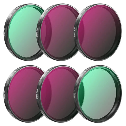 BRDRC 6Pcs Filters for DJI Osmo Action 5 Pro / 4  / 3 UV+CPL+ND8+ND16+ND32+ND64 Filters Set - 1