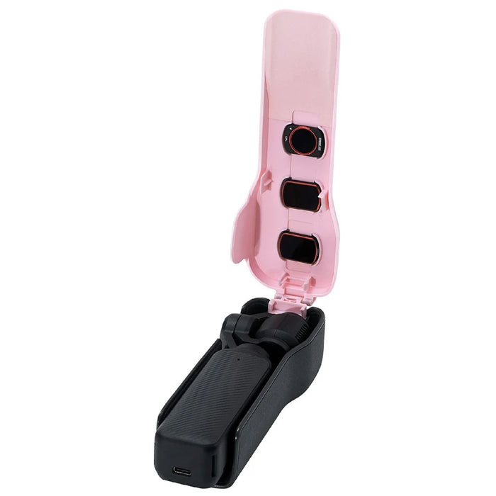 STARTRC For DJI Osmo Pocket 3 Camera Protective Case Plastic Portable Anti Drop Flip Cover - Pink - 5