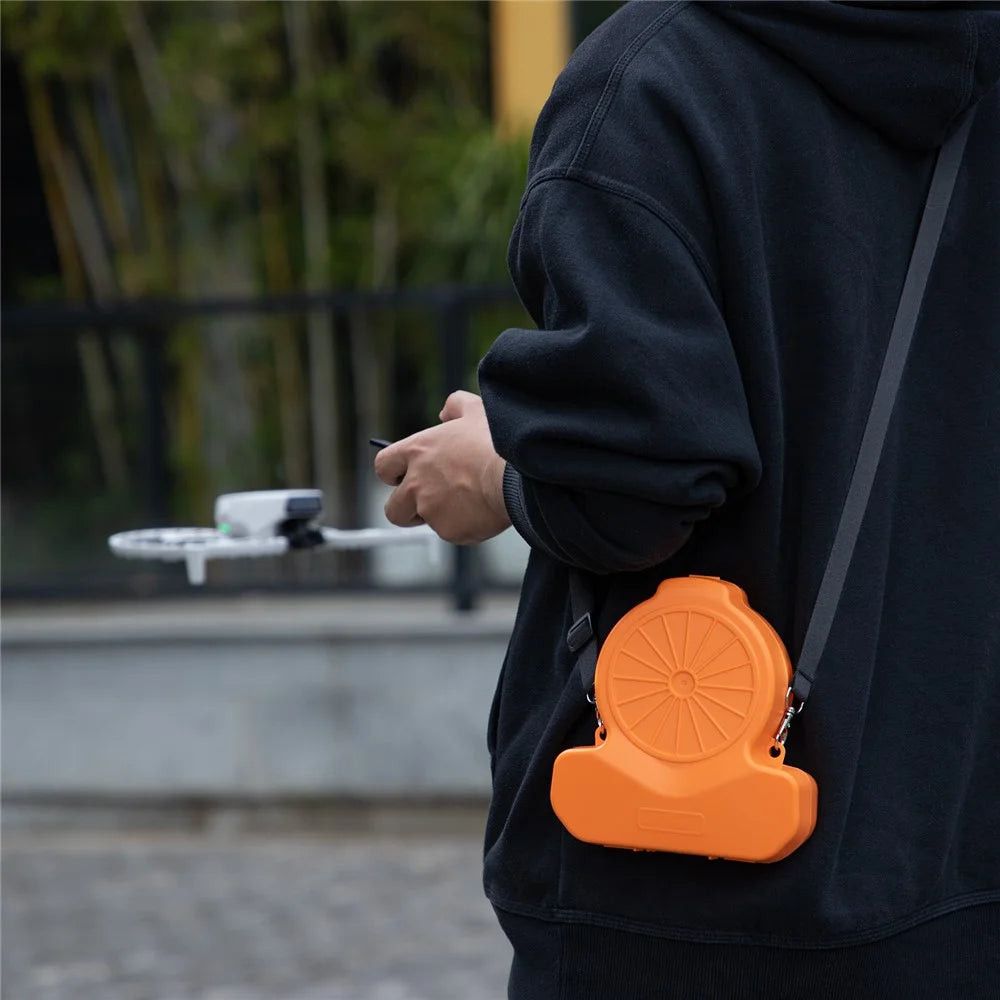 SUNNYLIFE FP-SN953 For DJI Flip Drone Carry Case Gourd Shaped Shockproof Storage Case with Lanyard and Carabiner - Orange - 4