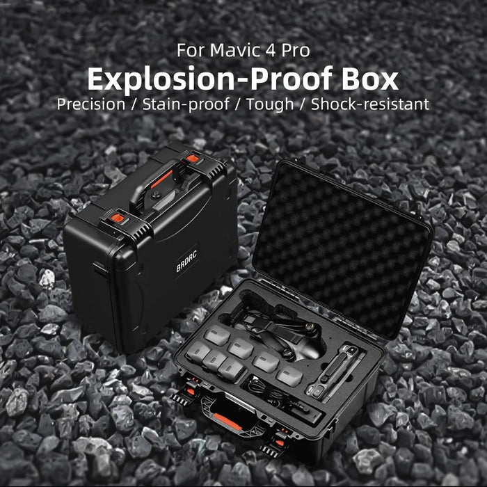 BRDRC For DJI Mavic 4 Pro Explosion-Proof Carrying Case Shockproof Waterproof Storage Box - 2
