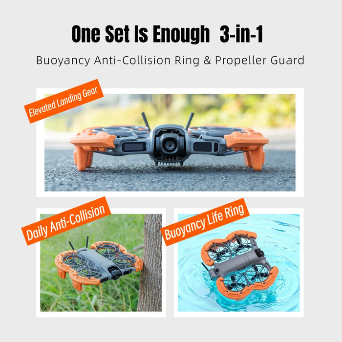 STARTRC For DJI Neo 2 Drone Heightened Landing Gear EVA Anti-Collision Frame Buoyancy Ring - Orange - 7