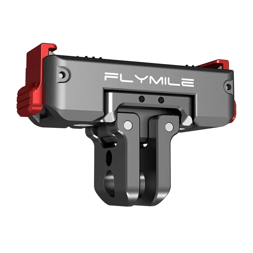 FLYMILE For DJI Osmo Action 6  /  Nano Magnetic Quick Release Mount 360° Rotating Aluminum Alloy Base Dual Port Design - Gunmetal - 1
