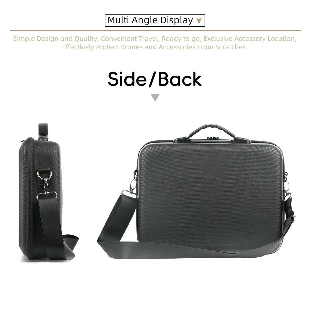For DJI Lito 1 / Lito X1 Drone Carrying Case PU Portable Storage Bag Hard Shell Protective Cover - Black - 6