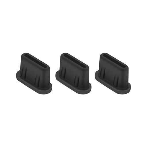 EWB9372 3Pcs Dust Plug for DJI Mini 3 Pro Drone Remote Controller Interface Silicone Waterproof Type-C Port Plugs - Black - 1