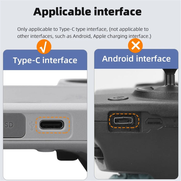EWB9372 3Pcs Dust Plug for DJI Mini 3 Pro Drone Remote Controller Interface Silicone Waterproof Type-C Port Plugs - Black - 4