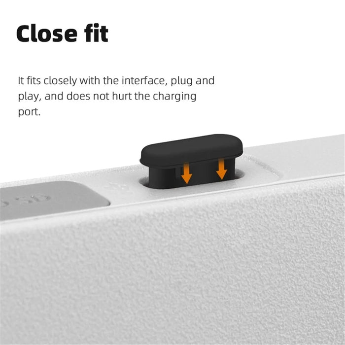 EWB9372 3Pcs Dust Plug for DJI Mini 3 Pro Drone Remote Controller Interface Silicone Waterproof Type-C Port Plugs - Black - 5