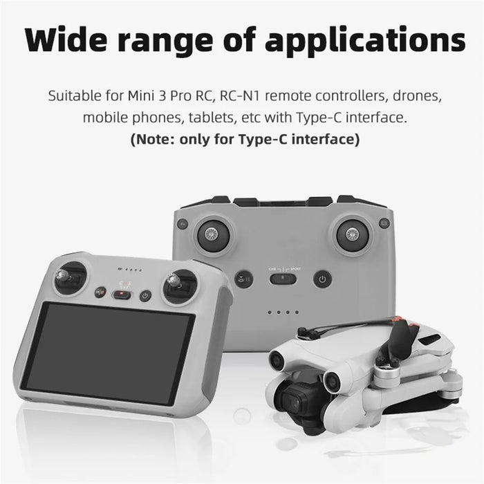 EWB9372 3Pcs Dust Plug for DJI Mini 3 Pro Drone Remote Controller Interface Silicone Waterproof Type-C Port Plugs - Black - 7