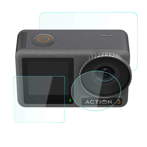 BRDRC for DJI Osmo Action 3 Camera Tempered Glass Film Explosion-proof Screen Lens Protector Set - 1