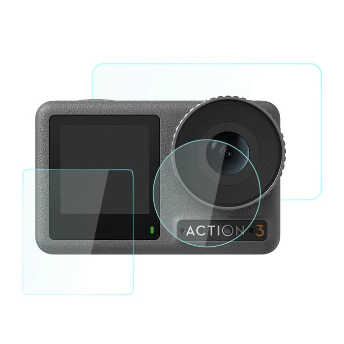 BRDRC for DJI Osmo Action 3 Camera Tempered Glass Film Explosion-proof Screen Lens Protector Set - 6