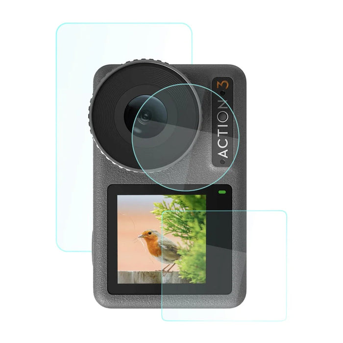 BRDRC for DJI Osmo Action 3 Camera Tempered Glass Film Explosion-proof Screen Lens Protector Set - 7