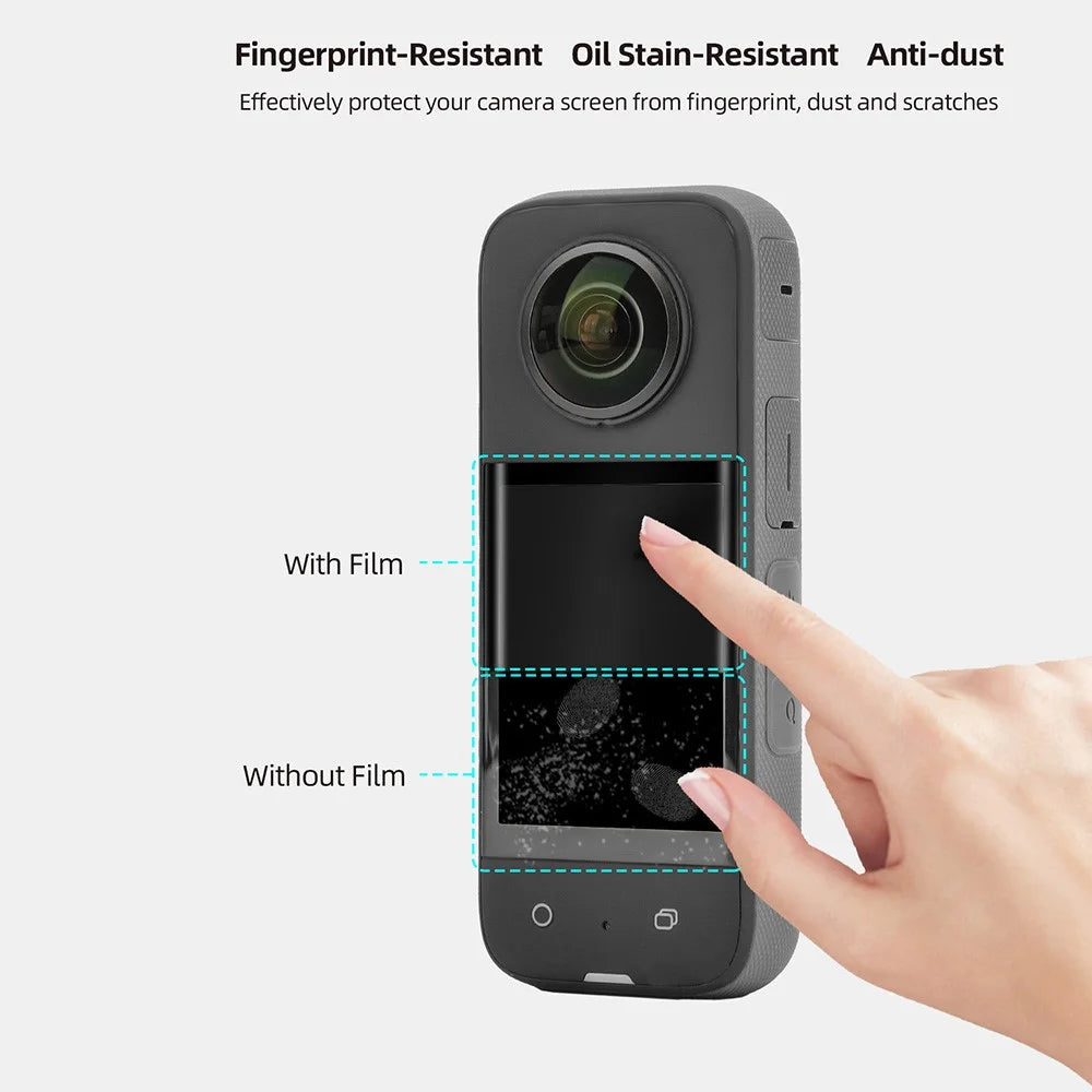 SUNNYLIFE IST-BHM491 1 Set Curved Design Camera Screen Film for Insta360 X3, Anti-scratch Full Covering Tempered Glass Screen Protector - 3