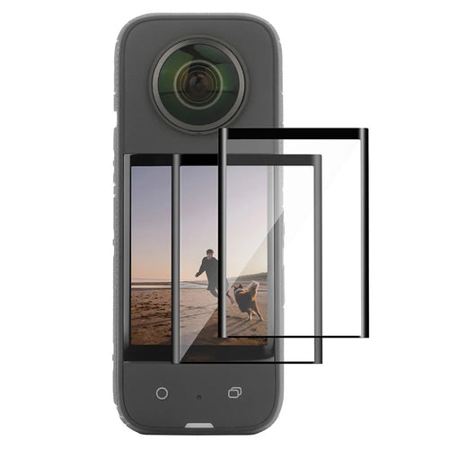 SUNNYLIFE IST-BHM499 2 Sets HD Clear Camera Screen Protector Kit for Insta360 X3, Anti-explosion Curved Design Full Covering Tempered Glass Screen Film - 1