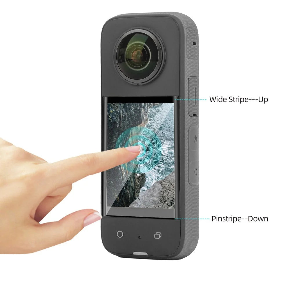 SUNNYLIFE IST-BHM498 1 Set Camera Screen Protector Kit for Insta360 X3, HD Clear Curved Design Full Covering Tempered Glass Screen Film - 7