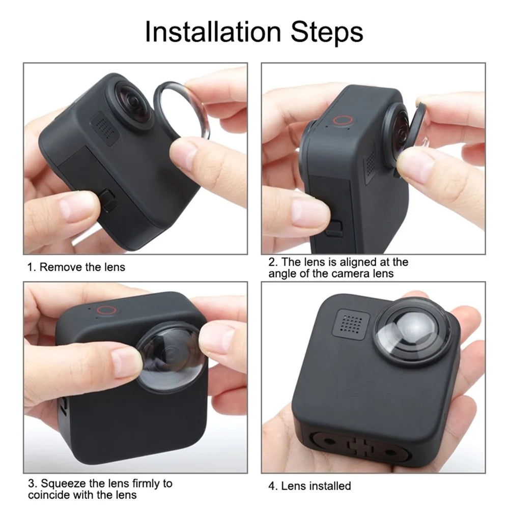 BRDRC DJI-7215 For GoPro Max 2Pcs Acrylic Lens Protective Cover Anti-dust Sport Camera Lens Cap - 6