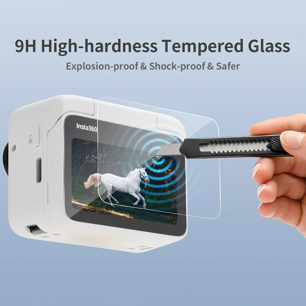 SUNNYLIFE 2Pcs For Insta360 GO 3 0.3mm Ultra Thin Tempered Glass Lens Film + Screen Protector Set - 4