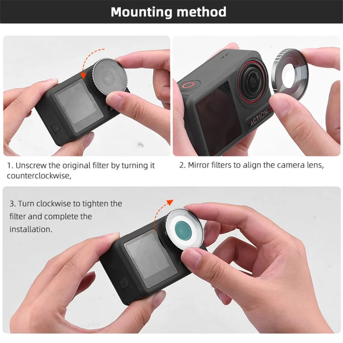 STARTRC 3Pcs Lens Filter Kit for DJI Action 4 , ND16 / CPL / UV Optical Glass Lens Filter Camera Accessories - 6